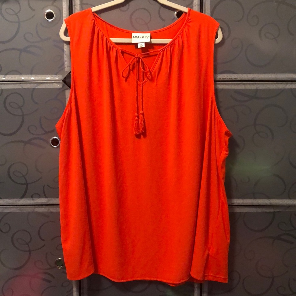 Orange Sleeveless Top by Ava & Viv